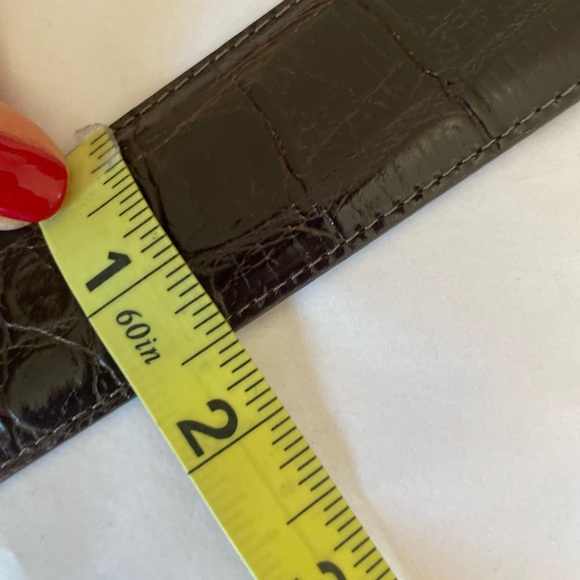 Vintage Brighton Brown Leather Western Silver Buckle Belt crocodile embossed - Picture 11 of 14
